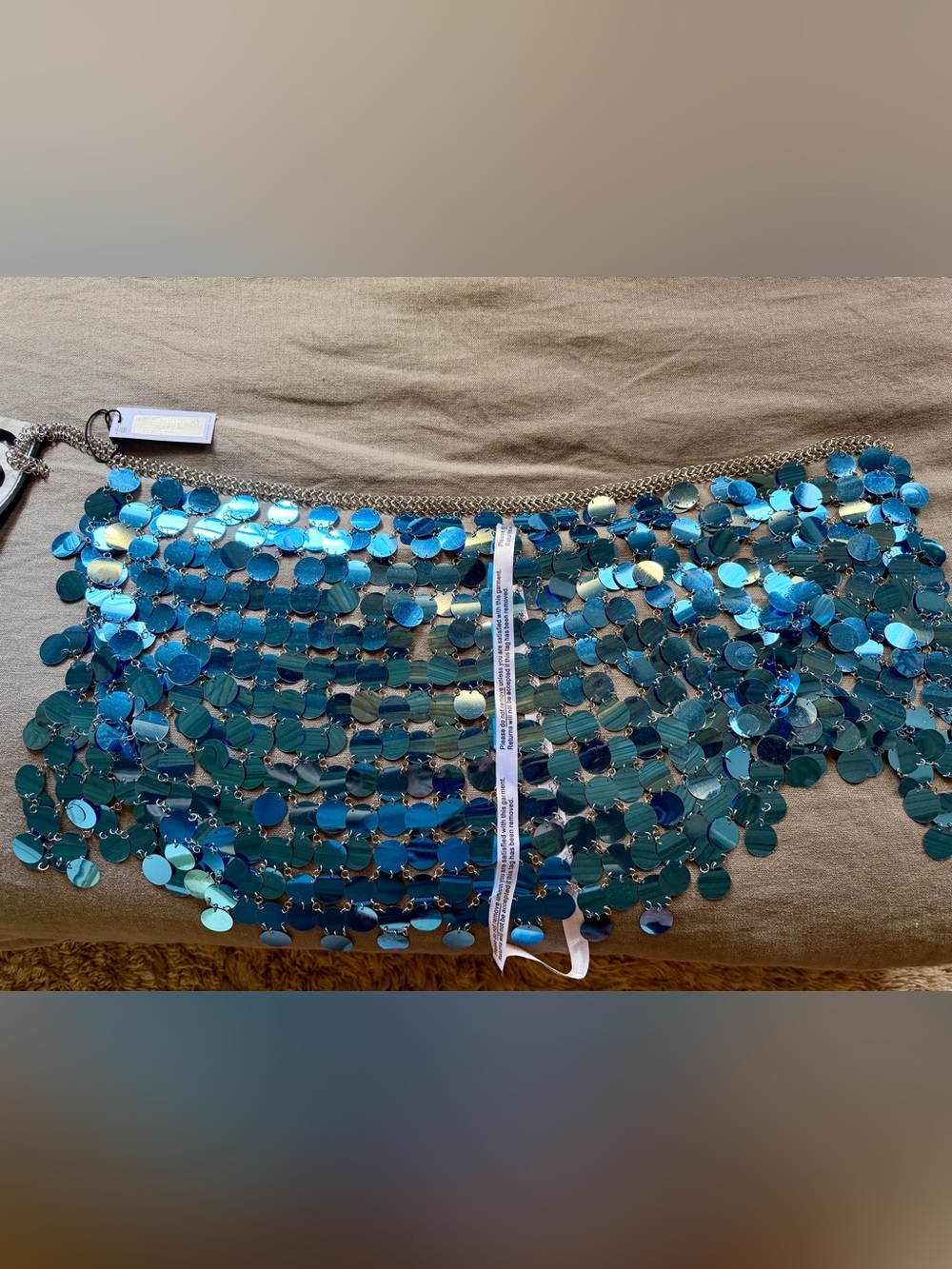 Nasty Gal Metallic Blue Sequin Mini Skirt